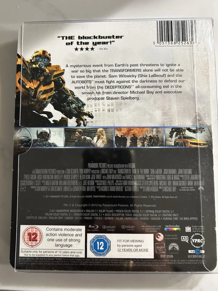 Steelbook Transformers Dark of The Moon Blu Ray Embossed UK OOP - Image 2 of 3