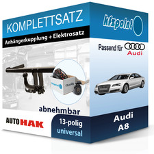 AUTO HAK Anhängekupplung abnehmbar und TOWTEC E-Satz 13polig für Audi A8 02- neu