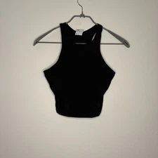 All in Motion sz XS Black Light Support High Neck Crop Sports Tank Top D4