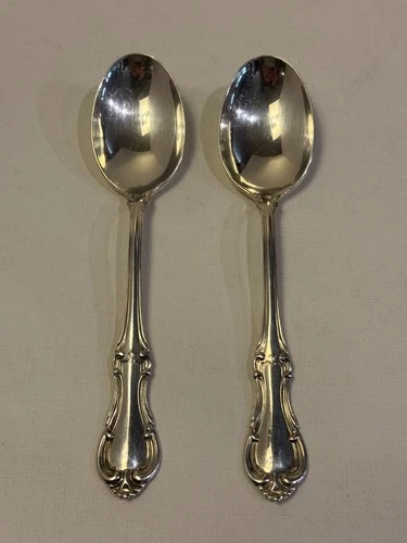 International Sterling Joan of Arc Place Soup Spoons (pair) 6 3/4” – No Monogram