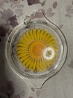 Vintage Pyrex Yellow Sunburst  Clear Lid