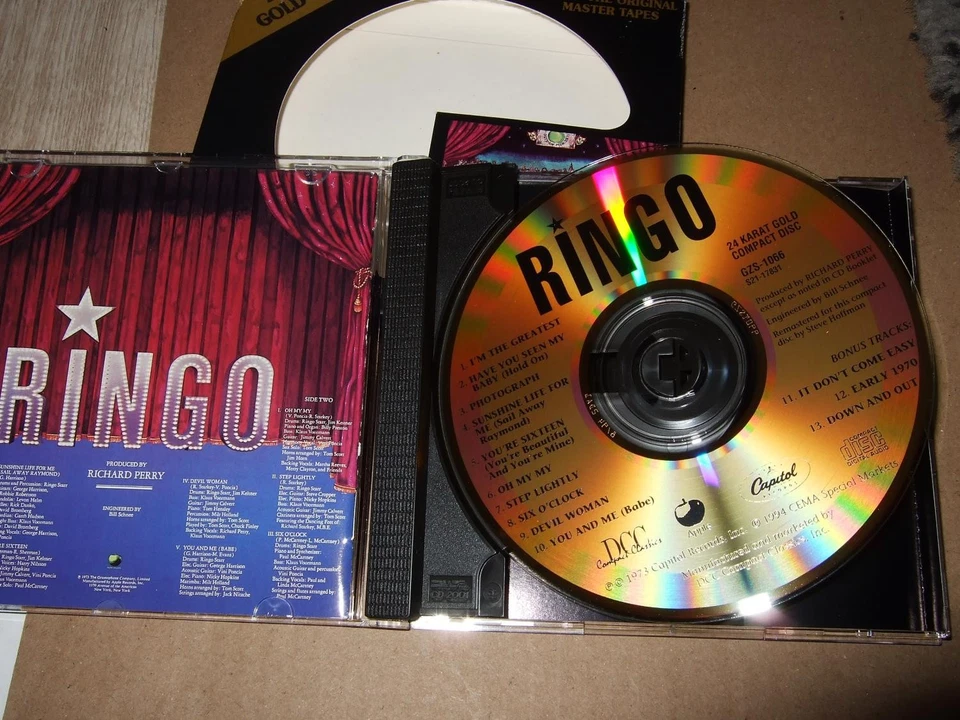 RINGO STARR : RINGO 24KT GOLD CD BOX 1994 DCC GZS-1066 USA  - Bild 3 von 3