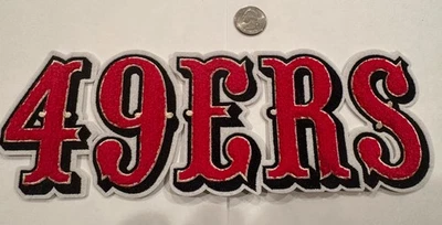 49ers Embroidered- Iron On VEST/ JACKET Patch 11”x 4” Awesome!!!!!
