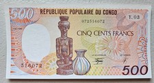 Congo Republic 500 Francs 1990 Unc