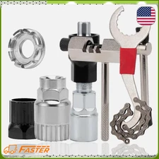 6pc bike tool set w/3-in-1 freewheel removal wrench crank removal tool extractor