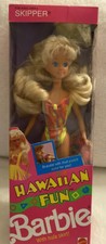 Vintage Mattel 1990 HAWAIIAN FUN BARBIE SKIPPER W/ Hula Skirt NIB 5942