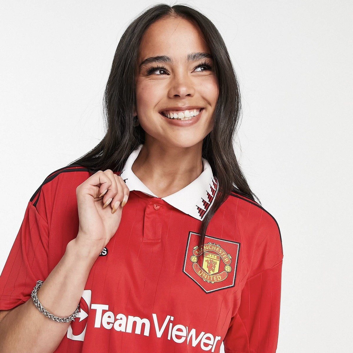 Adidas Manchester United FC Home Women's Size L Large Jersey Red