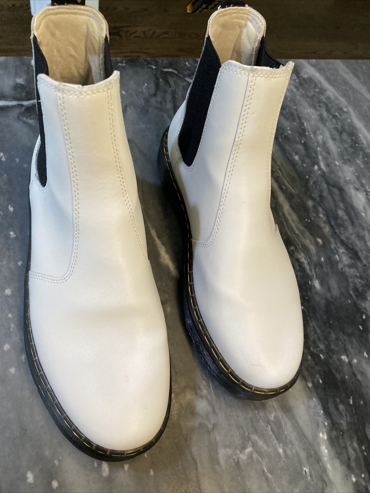 DR. MARTENS WOMENS DORIAN CHELSEA LEATHER BOOT White … Gem