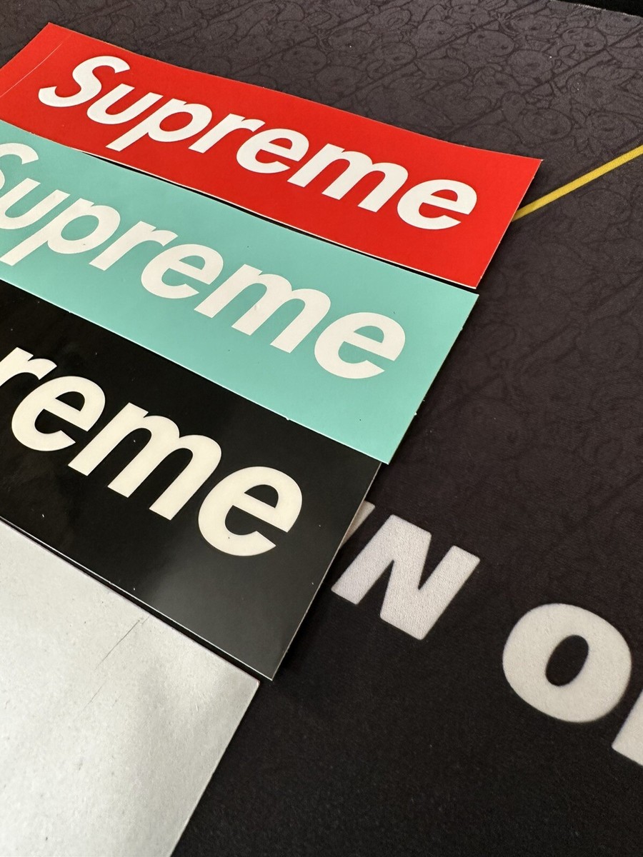 supreme tiffany boxステッカー　シュプリーム 4枚セット Supreme Box Logo Lot Of 4 Tiffany Black Red Scratch Off | eBay