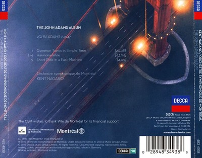 KENT NAGANO / ORCHESTRE SYMPHONIQUE DE MONTRÉAL JOHN ADAMS ALBUM NEW CD