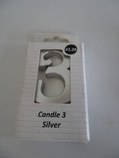 NEW Silver Number 3+0 Birthday Candles Cake Decoration Metallic Age