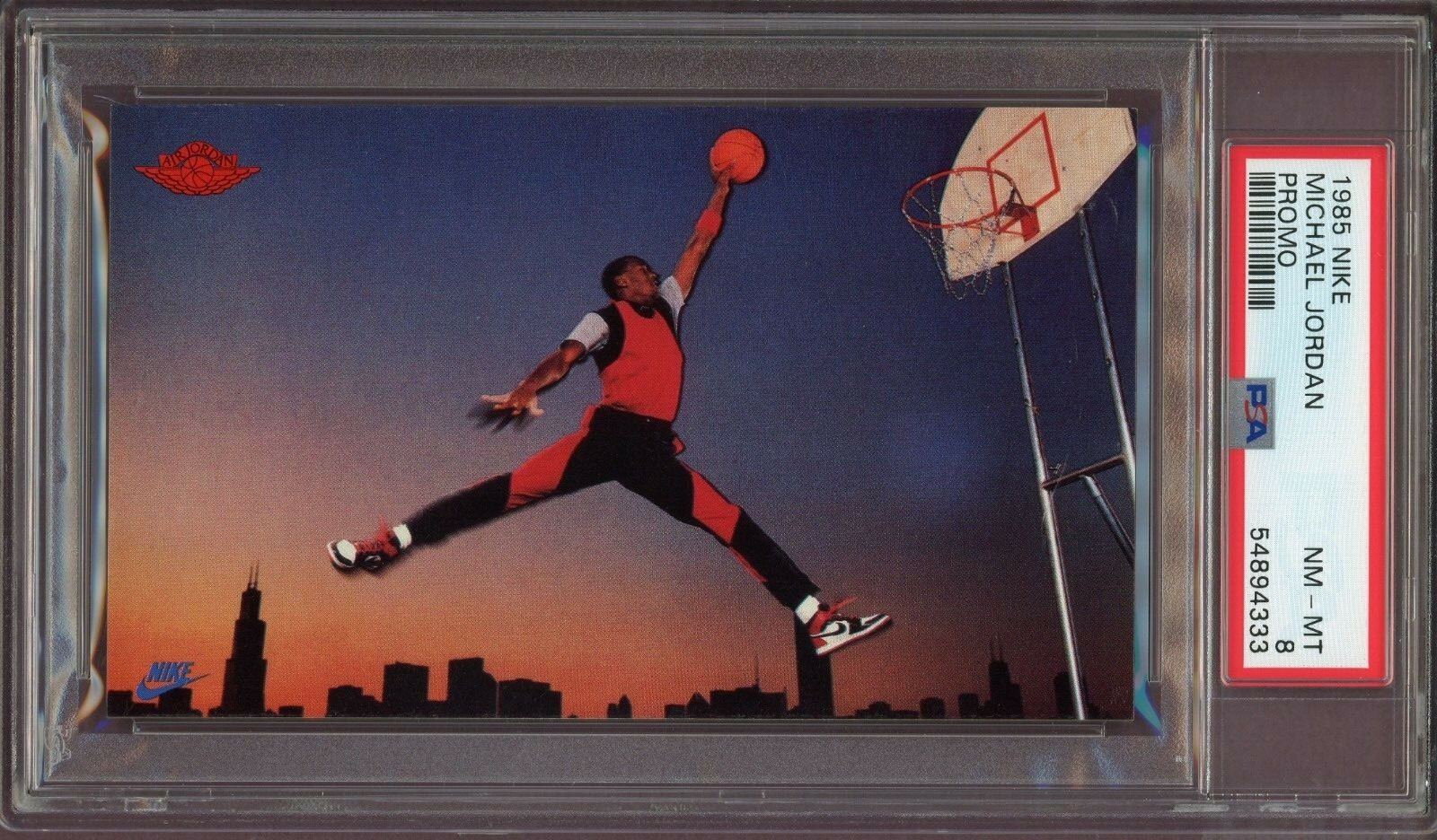 MICHAEL JORDAN ~ 1985 Nike Promo PSA 8 Rookie ~ "AIR" Jumpan Logo Pre 1986  Fleer | eBay