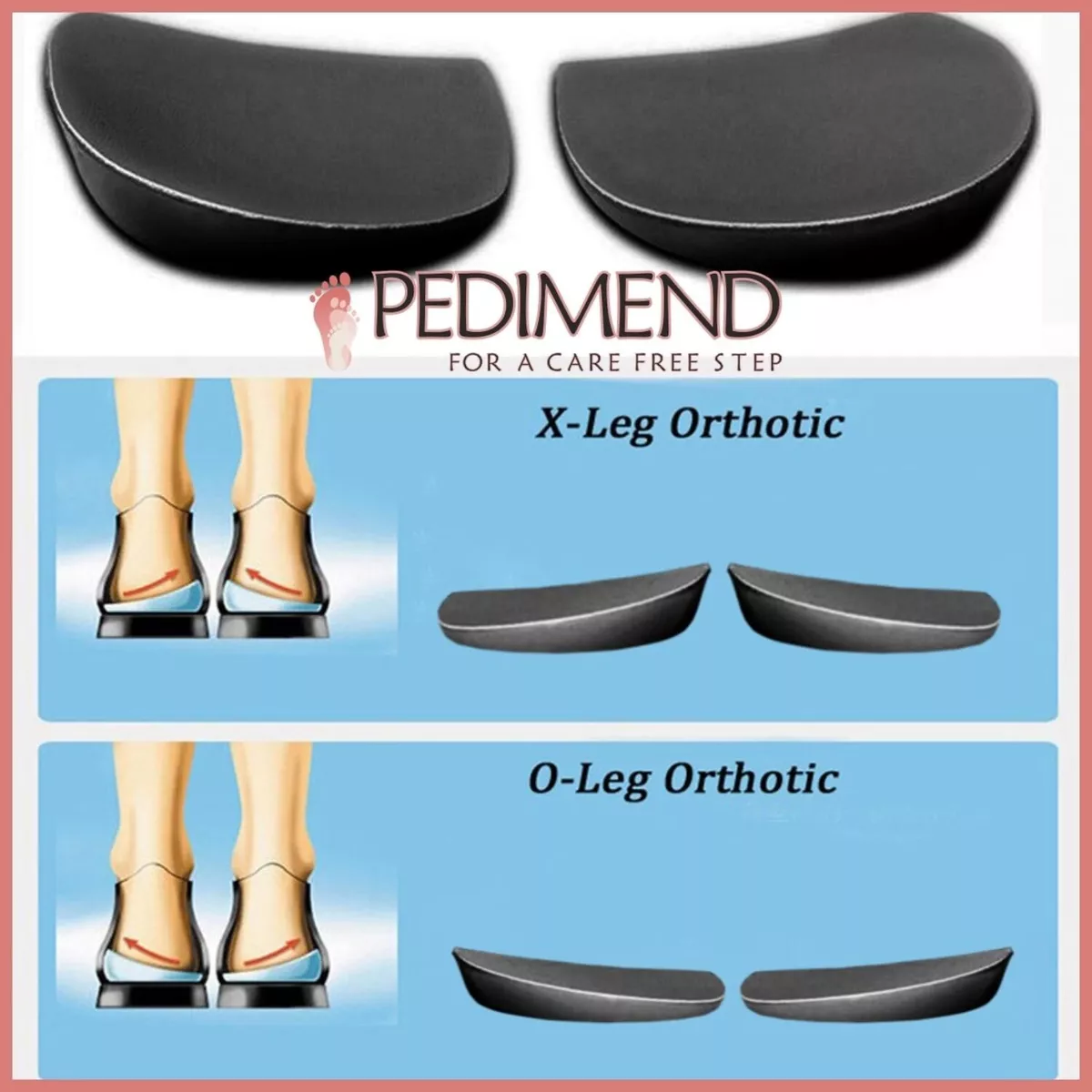 1 Pair Supination & Pronation Corrective Heel Insoles for Adult O