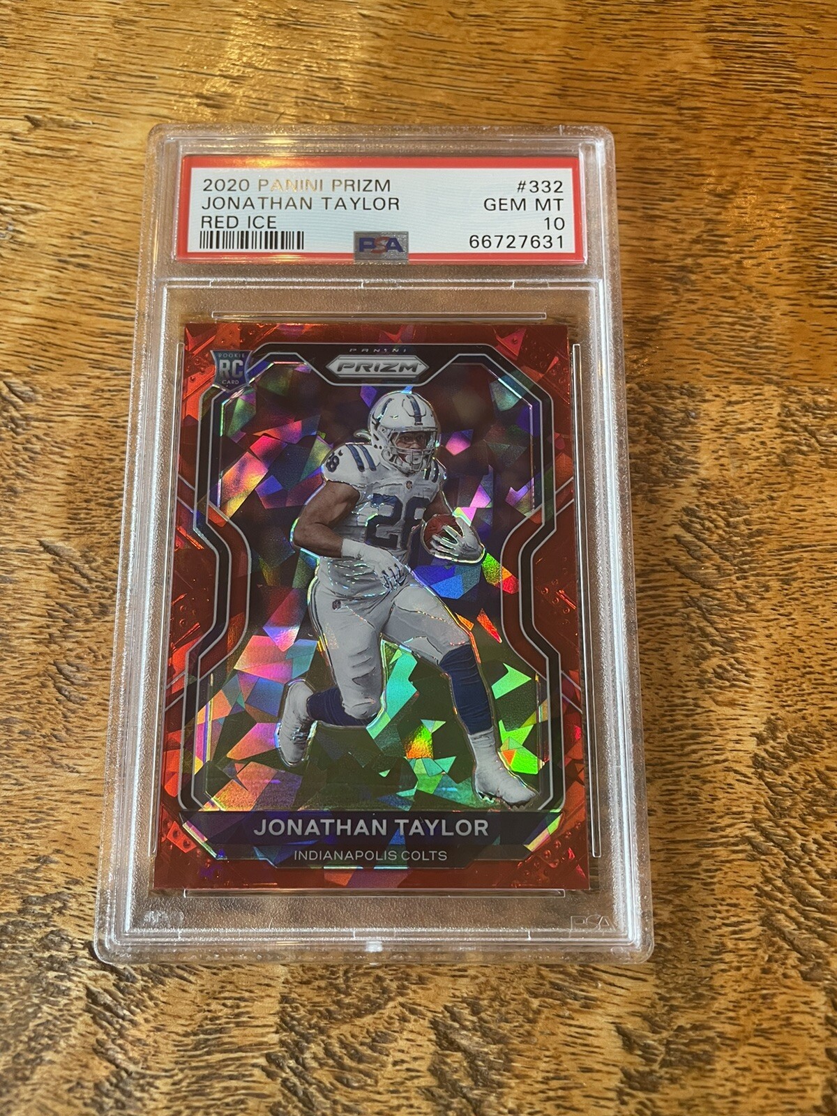 2020 Prizm #332 JONATHAN TAYLOR  RC/Rookie  Red Ice  Colts  PSA 10 GEM MINT