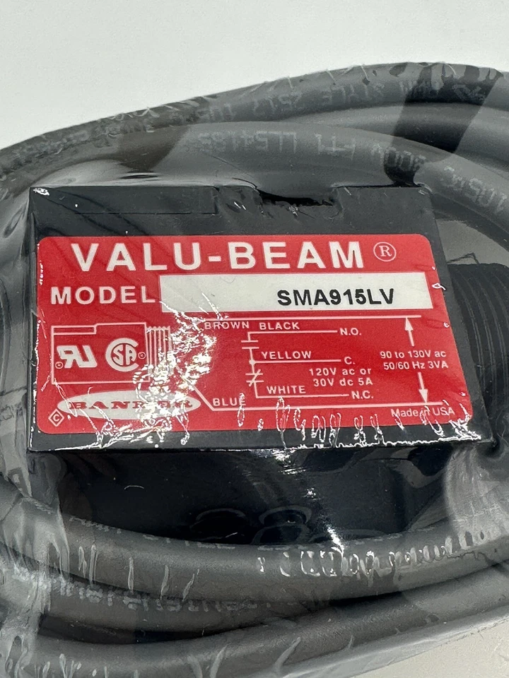 BANNER SMA915LV Photoelectric Retroreflective Sensor SPDT 0.15-9M 90-130VAC NEW - Image 4 of 4