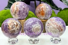 Wholesale Lot  5 pcs Natural Amethyst Lace Agate Sphere Crystal Healing Energy