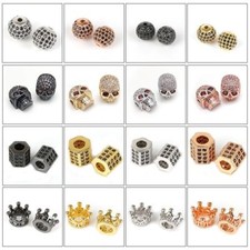 Micro pavé cuentas circonita cúbica cuentas espaciadoras pulseras dijes para hacer joyas