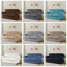 Armchair Cover 2 Seat 5 Piece Set Thick Stretch Velvet Sofa Slipcover Protectors