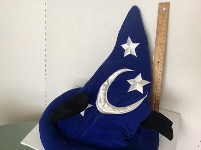 Vintage Disney Mickey Mouse Fantasia Blue Wizard Hat and White Gloves Set Vintage Walt Disney World Mickey Mouse Fantasia Blue  main image 3