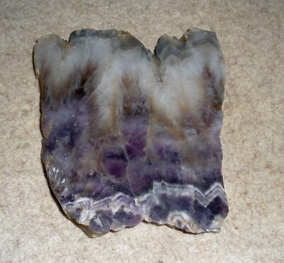 Purple and White Chevron Quartz Amethyst Stone Slab