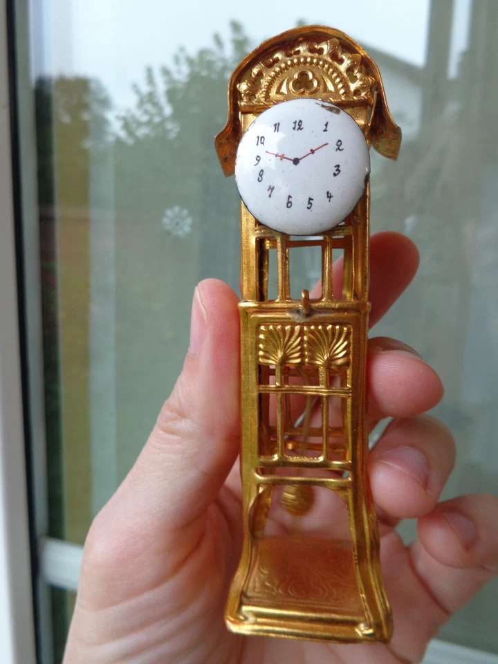 Alte Puppenstuben Uhr Erhard & Söhne E & S antik für Puppenstube Gottschalk Haus - Bild 2 von 4