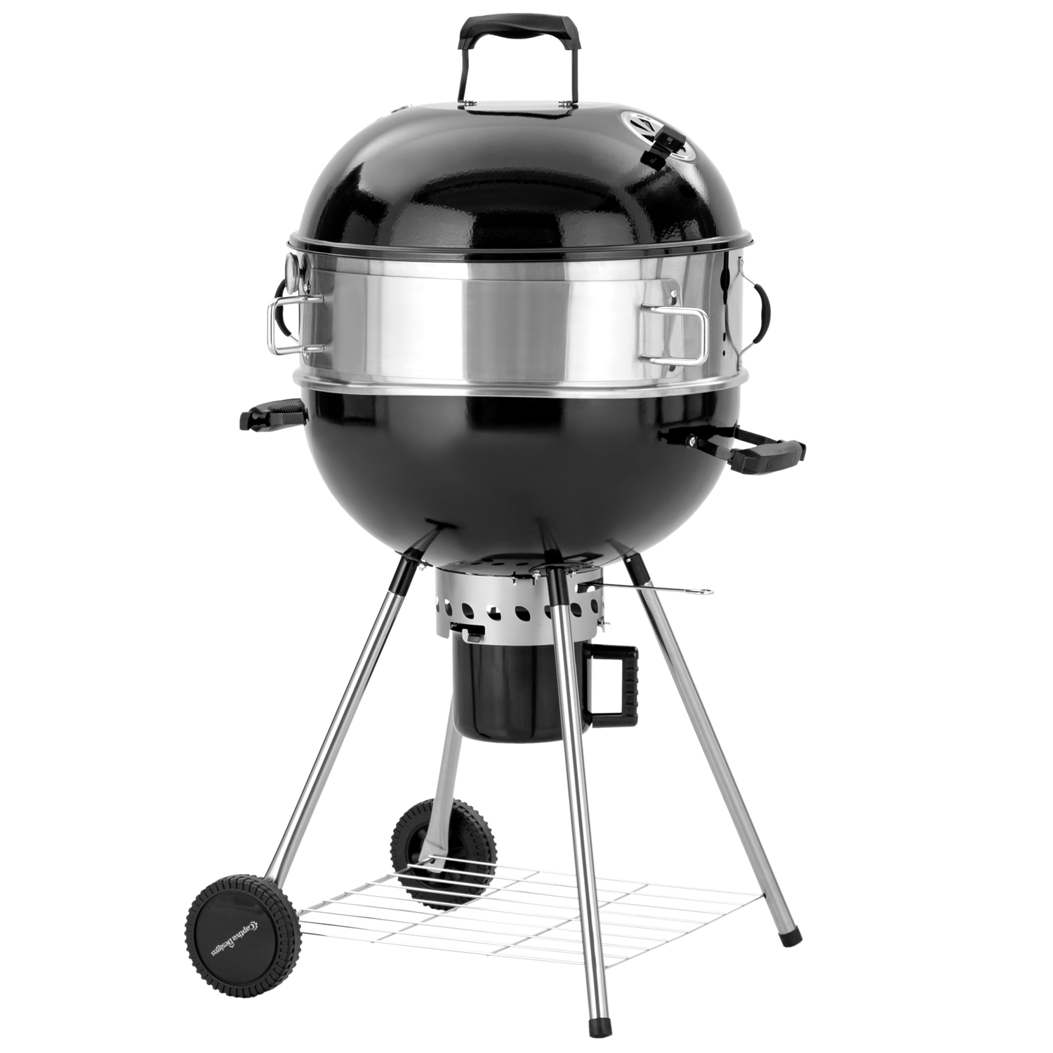 22Inch Kettle Grill Charcoal with Rotisserie Ring Stainless Steel BBQ
