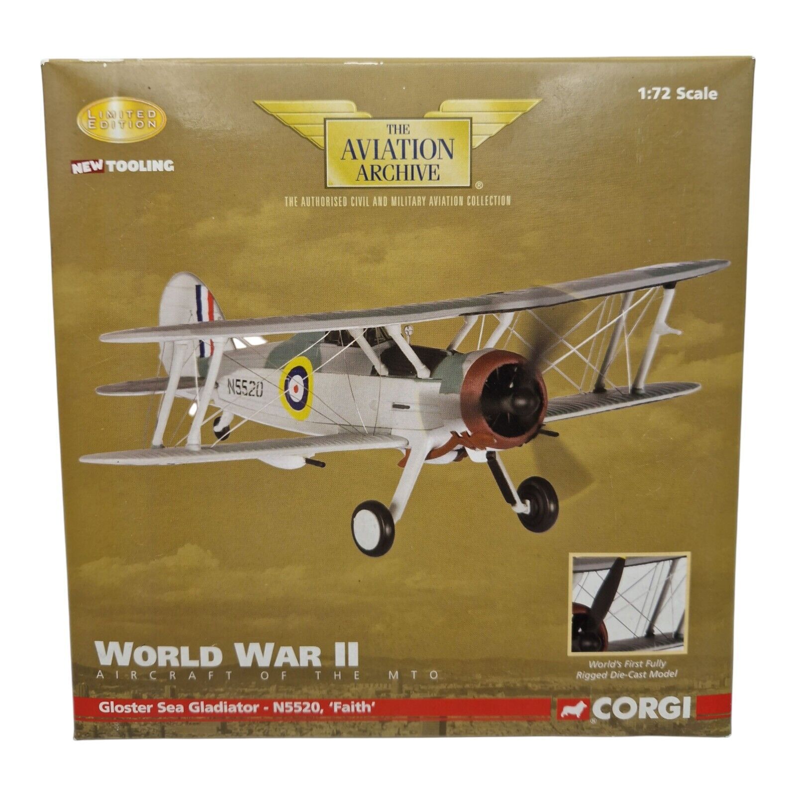 Corgi Aviation AA36203 Ltd Edn Gloster Sea Gladiator - N5520,