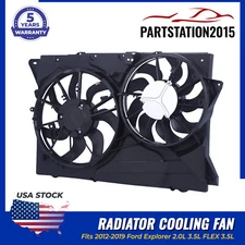 Radiator Condenser Fan Assembly Fits 12-19 Ford Explorer 2.0L 3.5L FLEX 3.5L