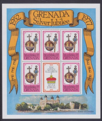 Grenada, 1977 Silver Jubilee, Scott 788-792, Sheets, MNH, Lot 7320