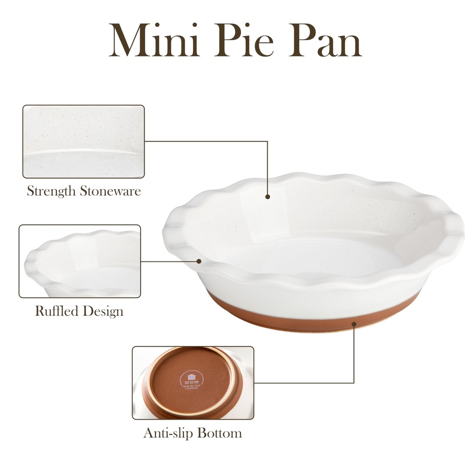 Pie Pan 12 OZ Mini Pie Dish Set of 6 Ceramic Pie Dish for Baking Small ...