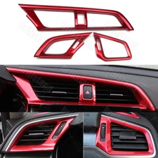 Red Dashboard AC Air Vent Cover Interior Accessories For Honda Civic 2016-2021