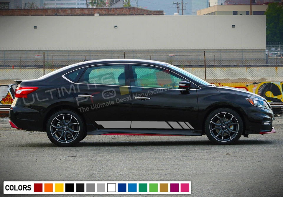 2x Kit de calcomanías adhesivas para puertas Nissan Sentra Stripe espejo retrovisor escalón carrocería ala Foto 2 de 4