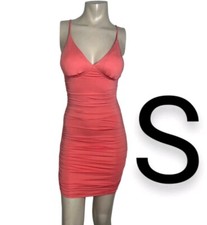 🆕Sexy Peach Ruched Mini Cami Dress~Size S