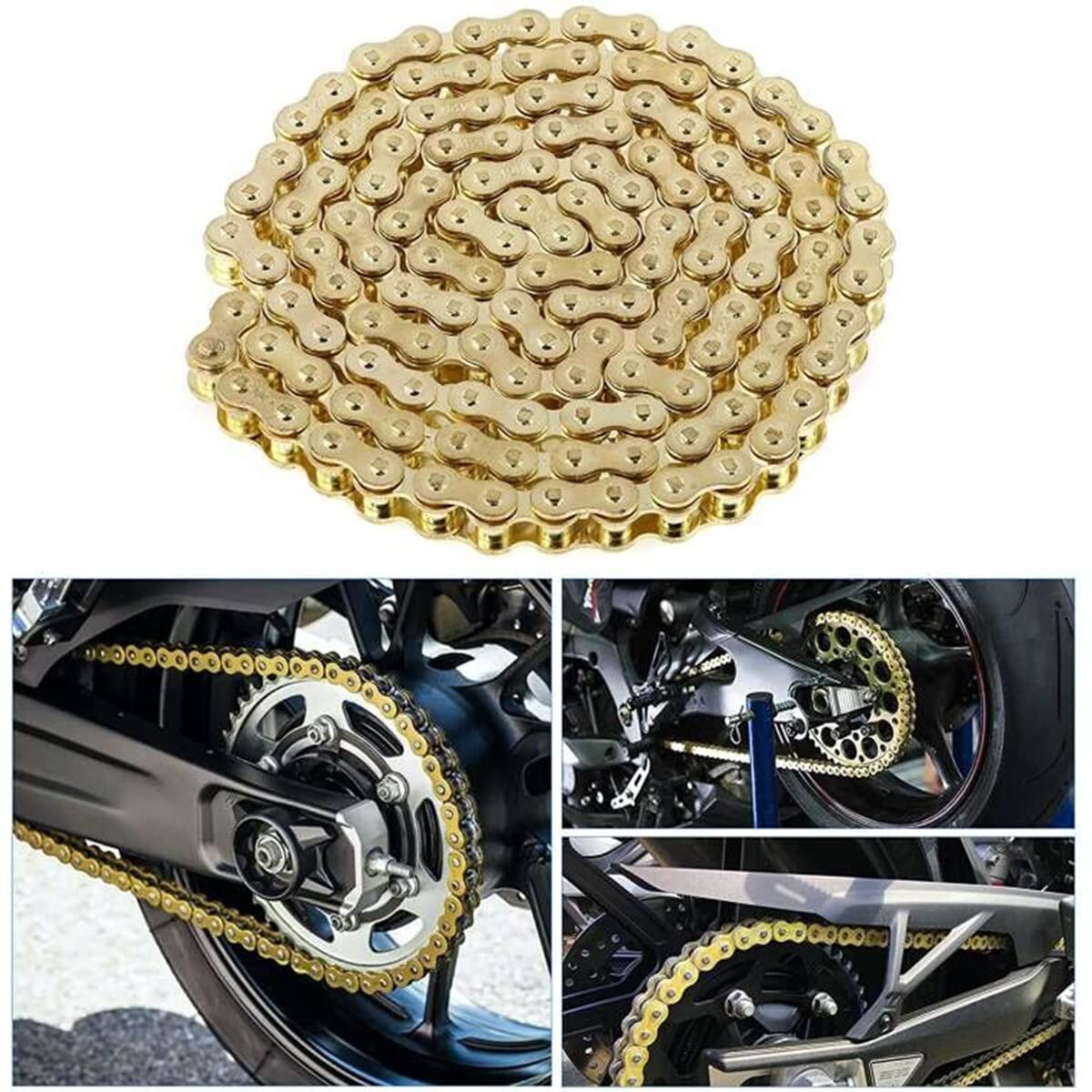 Chaîne de moto GOLD 530 haute résistance mécanique anti-étirement 120L