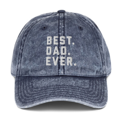 BEST DAD EVER Vintage Cotton Twill Hat Cap gift present grandpa father's day