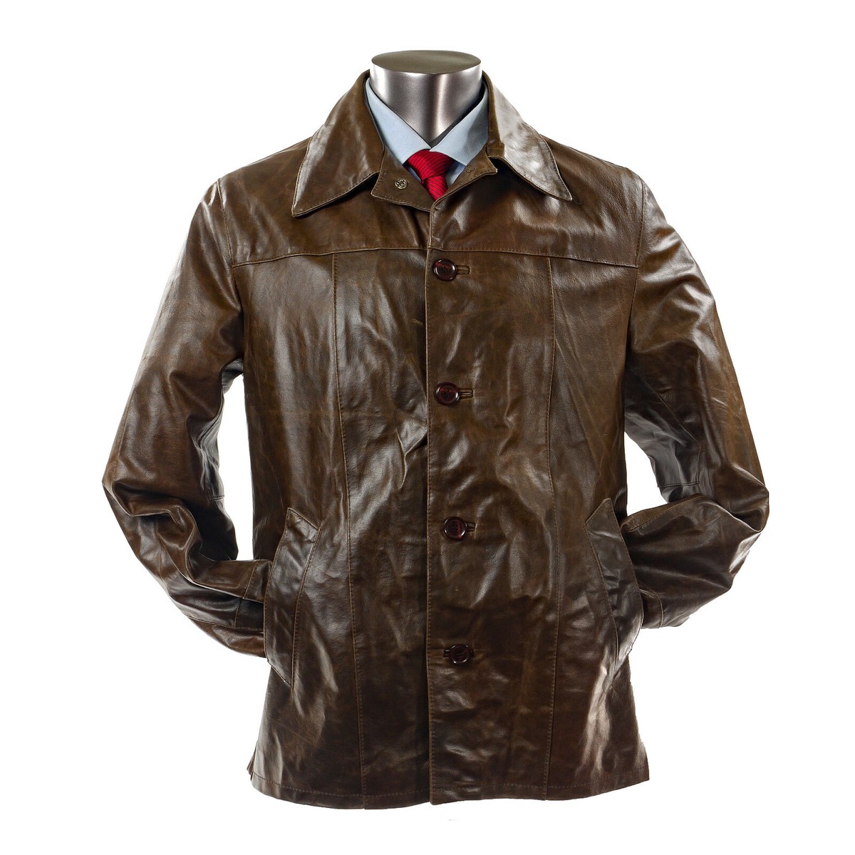 VERA PELLE / コート/--/スウェード/BRW Hardly Worn VERA PELLE Men's Brown Leather Basic Jacket Coat 52 EU