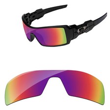 Lenslog Purple Red Mirror Polarized Replacement Lenses For-Oakley Oil Rig