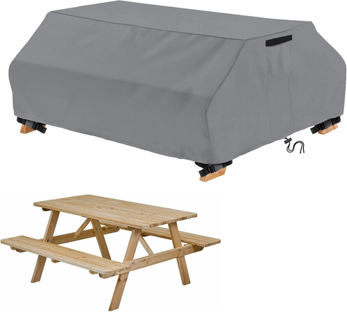 Waterproof Picnic Table Cover Outdoor Patio Table Bench Covers for 8 Ft Picnic T