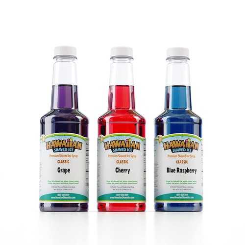 Hawaiian Shaved Ice F140 Snow Cone Syrup, 16 Fl Oz (Pack of 3), Multicolor