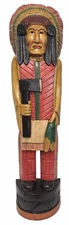 Huge Sale 3' FT WOODEN INDIAN CIGAR STORE CHIEF COWBOY STATUE NATIVE AMERICAN!