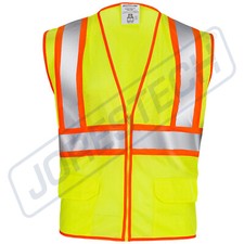 Class 2 Reflective Two Tone Safety Vest with Pockets, Yellow/Lime Jorestech