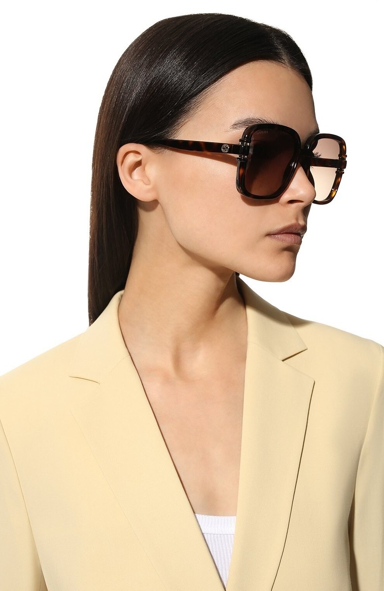 GUCCI GG1066S 002 Havana Square 59 mm Women display picture 1