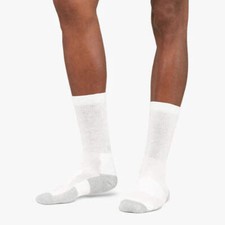 Thorlo LWXM - Men's Light Cushion Crew Walking Socks - White/Platinum