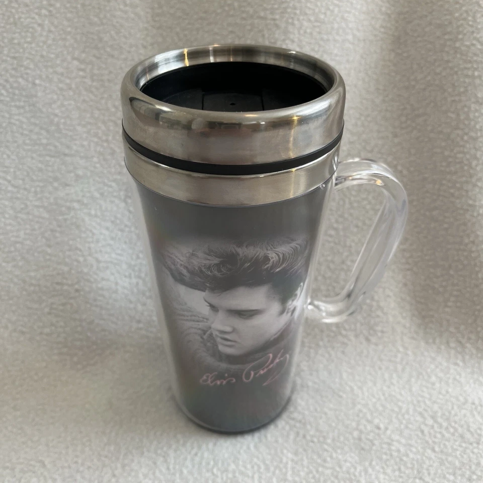 Spoontiques Insulated Travel Mug Elvis Presley Coffee Cup 7” Tall - New - Image 4 of 4