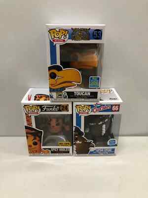Lot of 3 Funko Pop Toucan 53 Spicy Oodles 24 Captain Cupcake 66