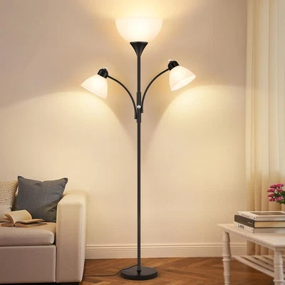 COUCREK Floor Lamp for Living Room,72" Dimmable Torchiere Lamp with 2 Reading Lights ...