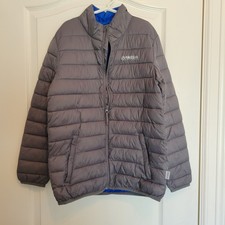 Magellan Outdoors Gray With Blue Puffer Jacket Classic Fit Boys 10/12