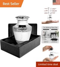 Dignified Silver Lining Mini Urns for Ashes - 4 Opal Keepsakes for Loved Ones