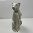 Vintage Haeger 6048 Ceramic Panther Figurine 1987 Ivory Art Deco Style