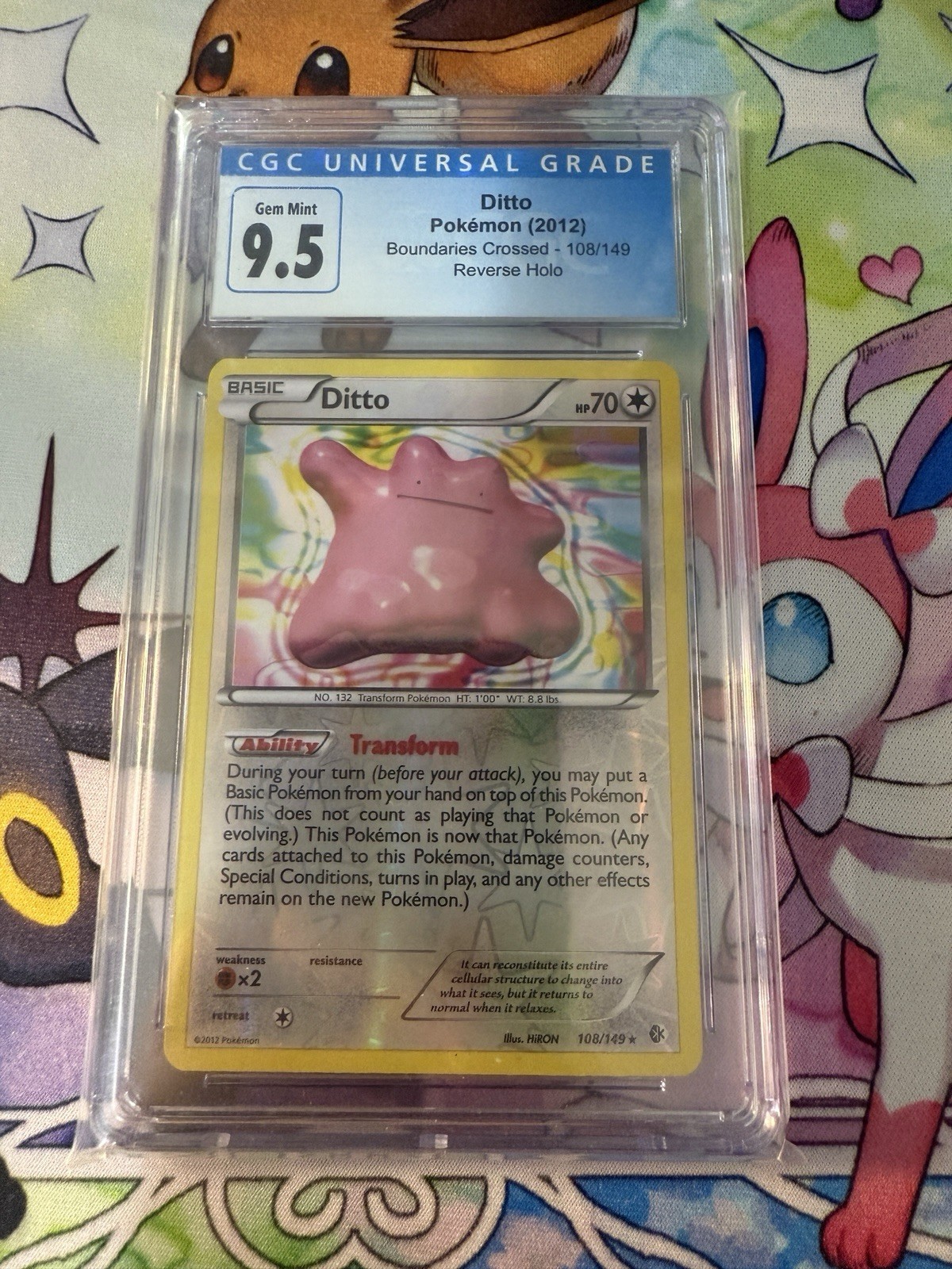 Pokémon 2012 Ditto Reverse Holo Card Boundaries Crossed 108/149 POP 1